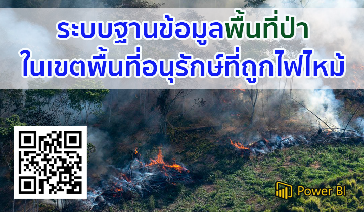 ระบบฐานข้อมูลพื้นที่ป่าในเขตพื้นที่อนุรักษ์ที่ถูกไฟไหม้